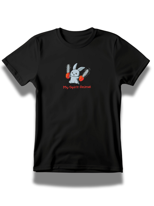 Black embroidered spirit animal t-shirt with cute animal and My Spirit Animal text from Threadify Shop